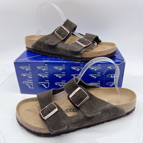 Birkenstock Arizona Sandal Mocha Brown Suede EU 44 Mens US 11- 11.5 Wide - Picture 2 of 15